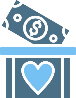 Bağış Grafiği İki Renk Simgesi