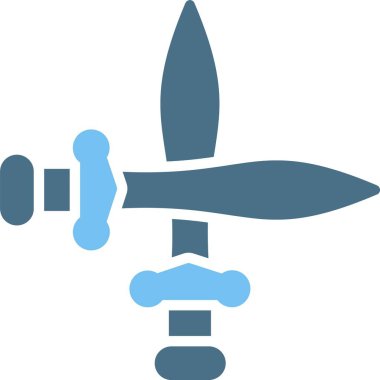 Kılıç Kabartması İki Renk Simgesi