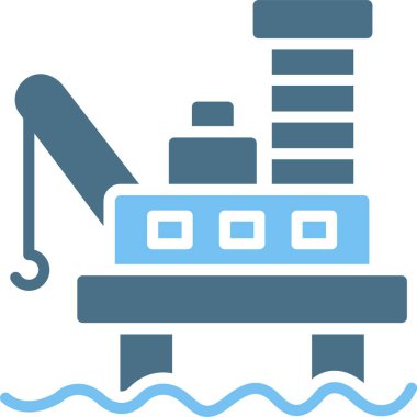 Yağ Platformu Kabartması İki Renk Simgesi