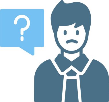 Soru Kabartması İki Renk Simgesi