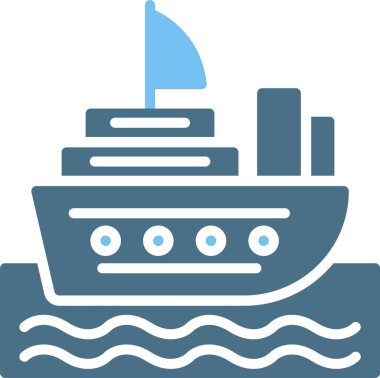 Gemi Sembolü İki Renk Simgesi