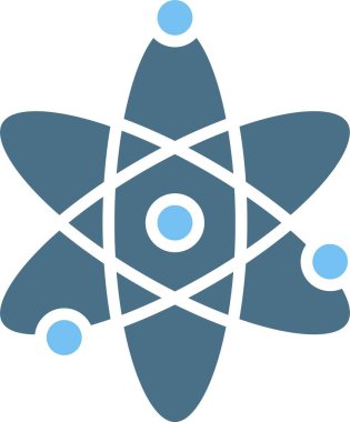 Atom Kabartması İki Renk Simgesi