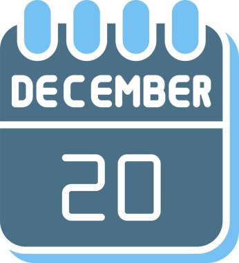 20 Aralık Glyph İki Renk Simgesi