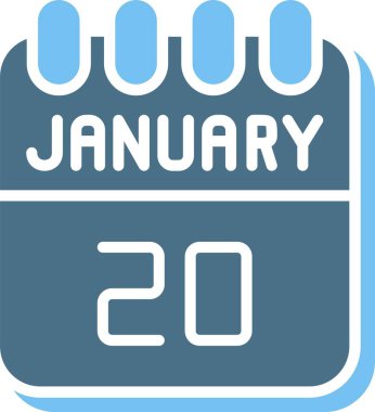 20 Ocak Glyph İki Renk Simgesi