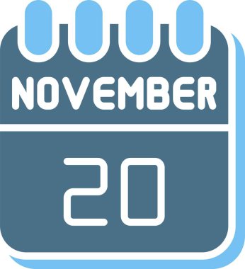 20 Kasım Glyph İki Renk Simgesi