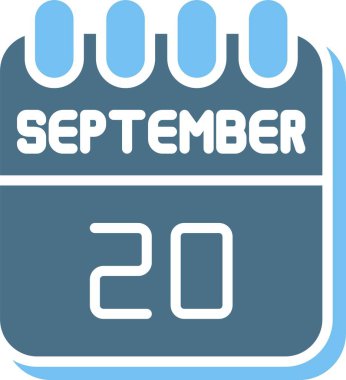 20 Eylül Glyph İki Renk Simgesi