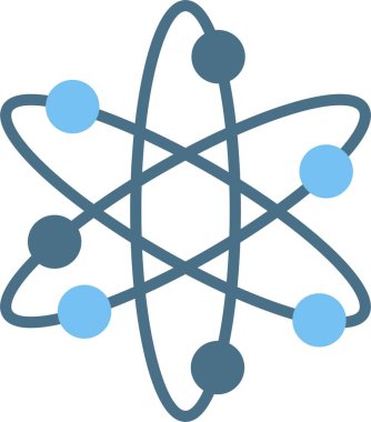 Atom Kabartması İki Renk Simgesi