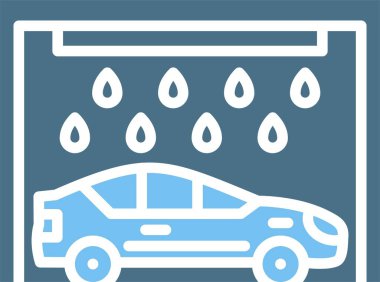 Araba Yıkama Kabartması İki Renk Simgesi