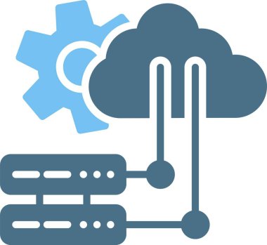 Bulut sunucusu Glyph İki Renk Simgesi