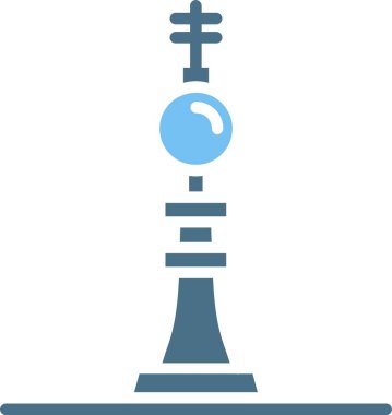 Fernsehturm Berlin Sembolü İki Renk Simgesi