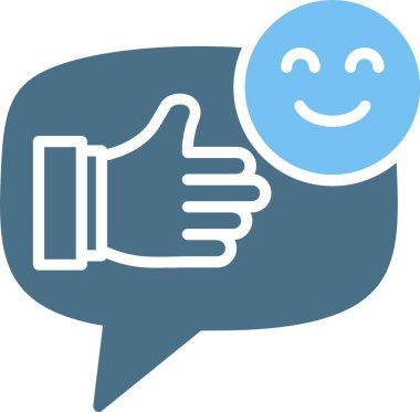 Positive Comment Glyph Two Color Icon clipart