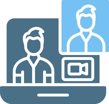 Videocall Glyph İki Renk Simgesi