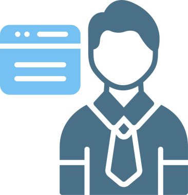 Tarayıcı Kabartması İki Renk Simgesi