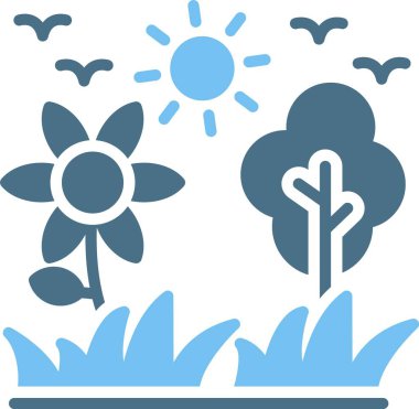 Çimen Kabartması İki Renk Simgesi