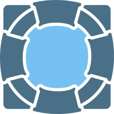 Lifebuoy Kabartması İki Renk Simgesi