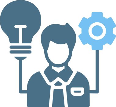 Yetenek Yönetimi Kabartması İki Renk Simgesi