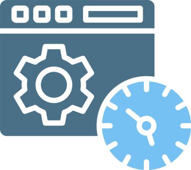 Zaman Yönetimi Kabartması İki Renk Simgesi