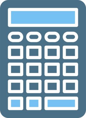 Hesap Makinesi Kabartma İki Renk Simgesi