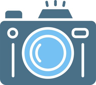 Kamera Kabartması İki Renk Simgesi