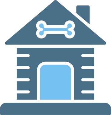 Köpek Evi Sembolü İki Renk Simgesi