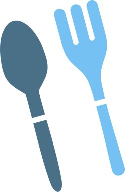 Plastik çatal bıçak kabartması İki Renk Simgesi