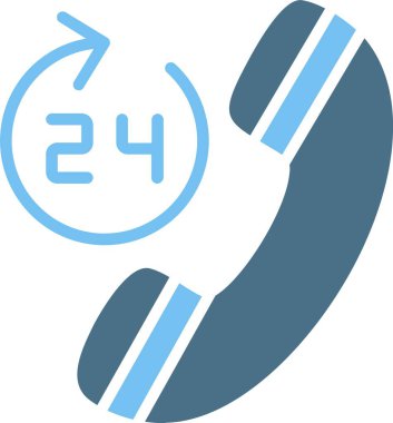 24 Saat Kabartma İki Renk Simgesi