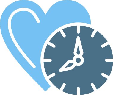 Saat Zamanı İki Renk Simgesi Simgesi