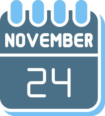 24 Kasım Glyph İki Renk Simgesi