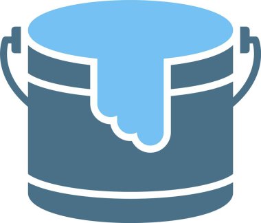 Boya Kovası Kabartması İki Renk Simgesi