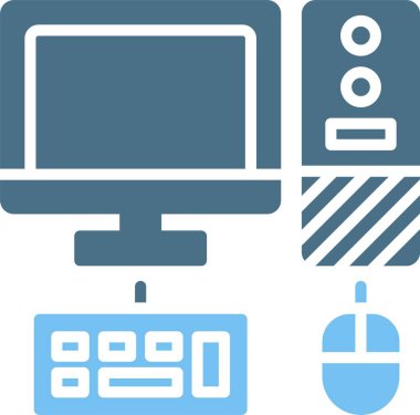 Bilgisayar Kabartması İki Renk Simgesi