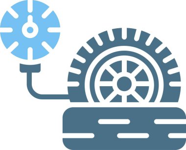 Patlak Lastik Kabartma İki Renk Simgesi