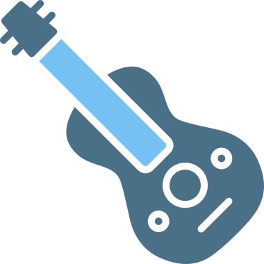 Gitar Kabartması İki Renk Simgesi