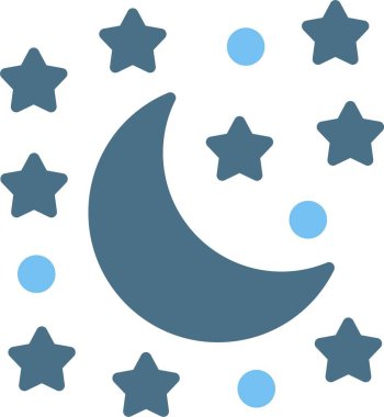 Ay ve Yıldızlar İki Renk Simgesi