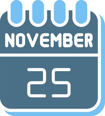 25 Kasım Glyph İki Renk Simgesi