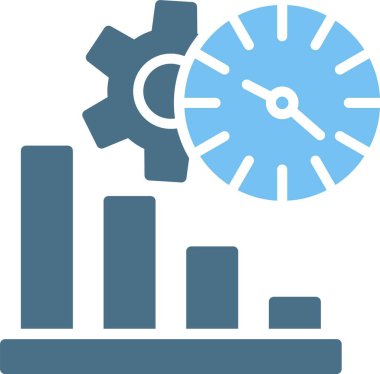 Zaman Yönetimi Kabartması İki Renk Simgesi