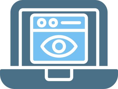 Web Göz İzleme Kabartması İki Renk Simgesi