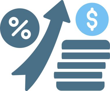Faiz Oranı İki Renk Simgesi