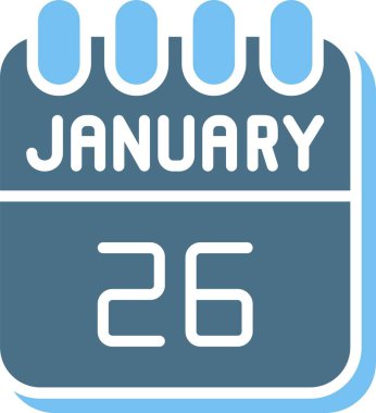 26 Ocak Glyph İki Renk Simgesi