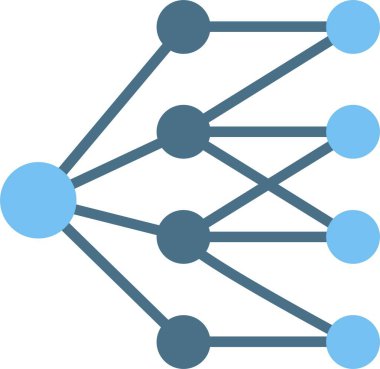 Nöral Ağ Kabartması İki Renk Simgesi
