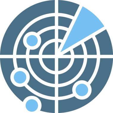 Radar Kabartması İki Renk Simgesi