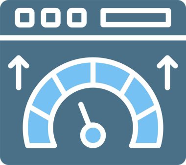 Web Hızı Kabartması İki Renk Simgesi