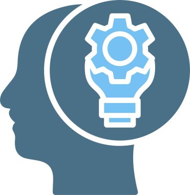 Düşünce Kabartması İki Renk Simgesi