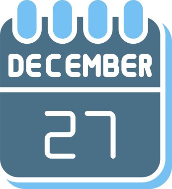 27 Aralık Glyph İki Renk Simgesi