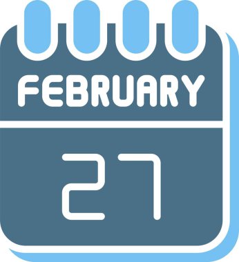 27 Şubat Glyph İki Renk Simgesi