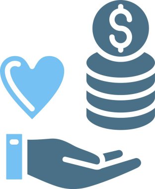 Para Kabartması İki Renk Simgesi Ver