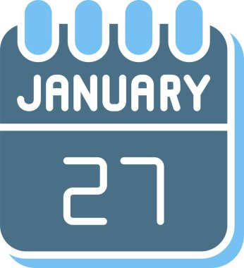 27 Ocak Glyph İki Renk Simgesi