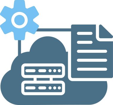 Bulut Veri Kabartması İki Renk Simgesi