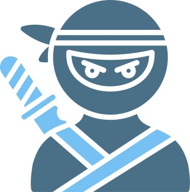 Ninja Sembolü İki Renk Simgesi