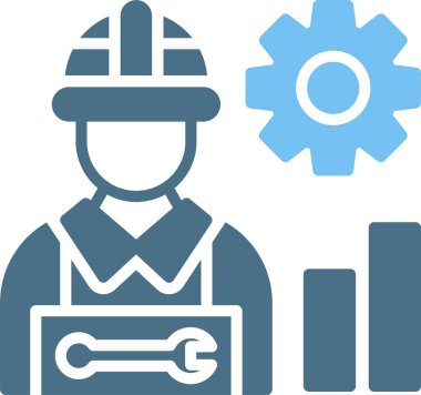 İşçi Kabartması İki Renk Simgesi