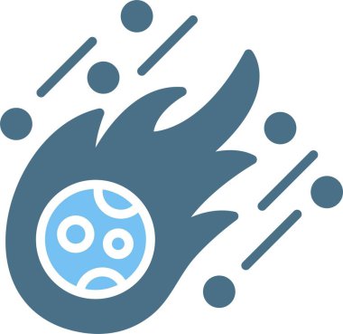 Meteor Kabartması İki Renk Simgesi